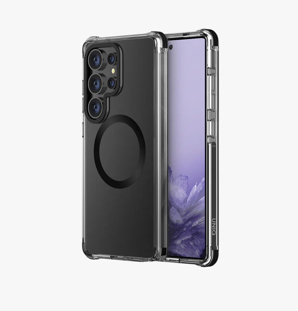 غطاء UNIQ HYBRID لهاتف Galaxy S25 Ultra – MagClick – Carbon Black