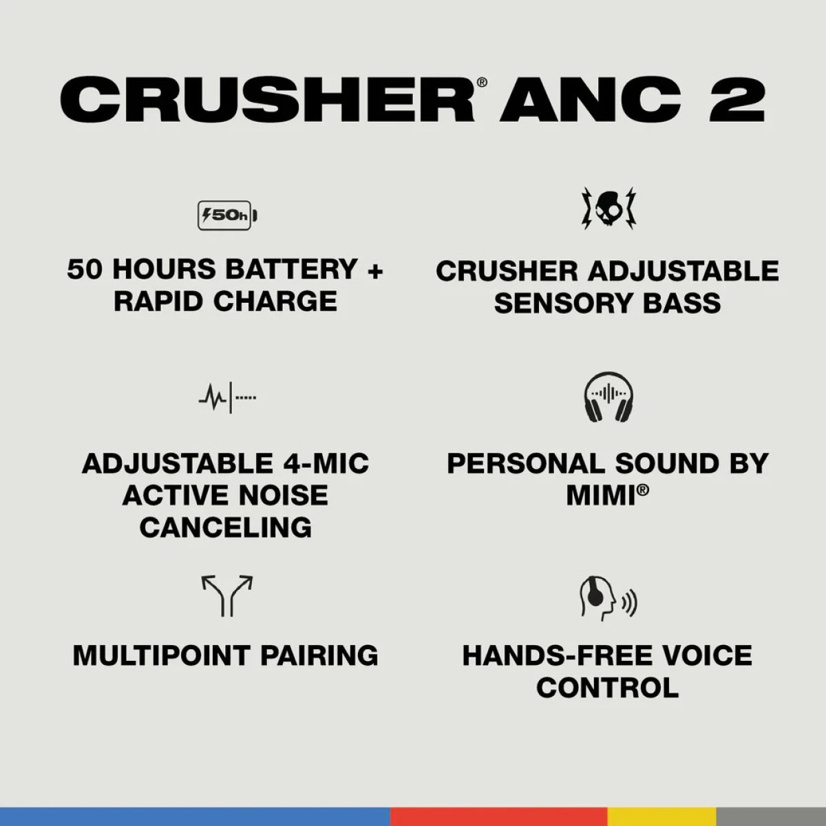 Skullcandy Crusher ANC 2 True Wireless Over-Ear Headphones Skullcandy Crusher ANC 2 True Wireless Over-Ear Headphones