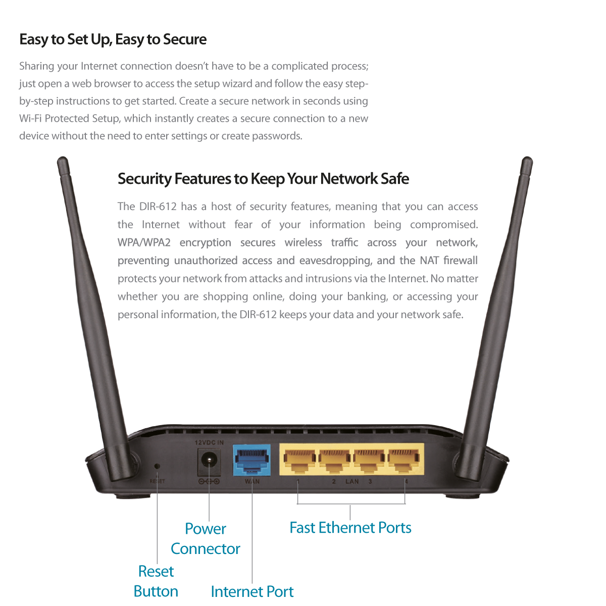 جهاز التوجيه اللاسلكي D-Link DIR-612 N 300 