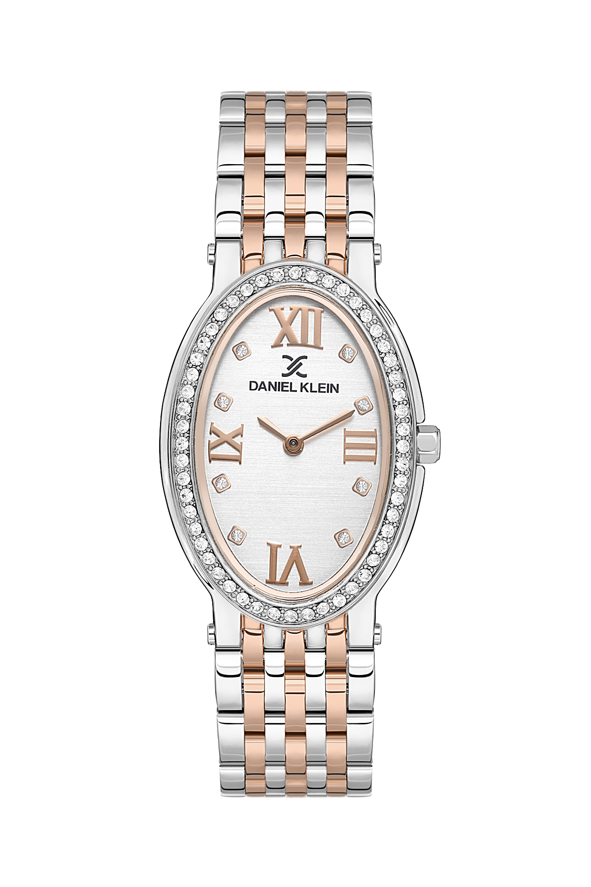 Daniel Klein DK.1.13600-5 Women's Analog Watch - White Dial, Silver & Rose Gold