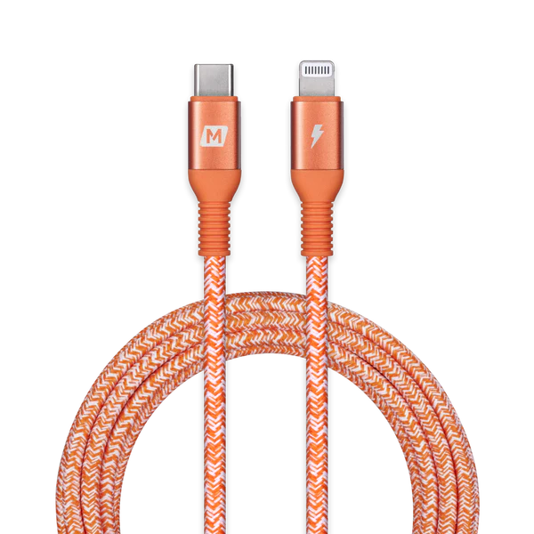 Momax Elite Link USB-C to Lightning Nylon Braided Cable Fast Charging Cable 2.2M - coral red