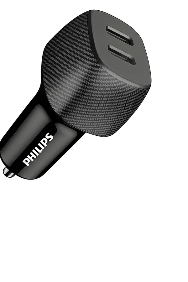 Philips 60W Dual USB-C Car Charger 20V Universal – No Cable Philips 60W Dual USB-C Car Charger 20V Universal – No Cable