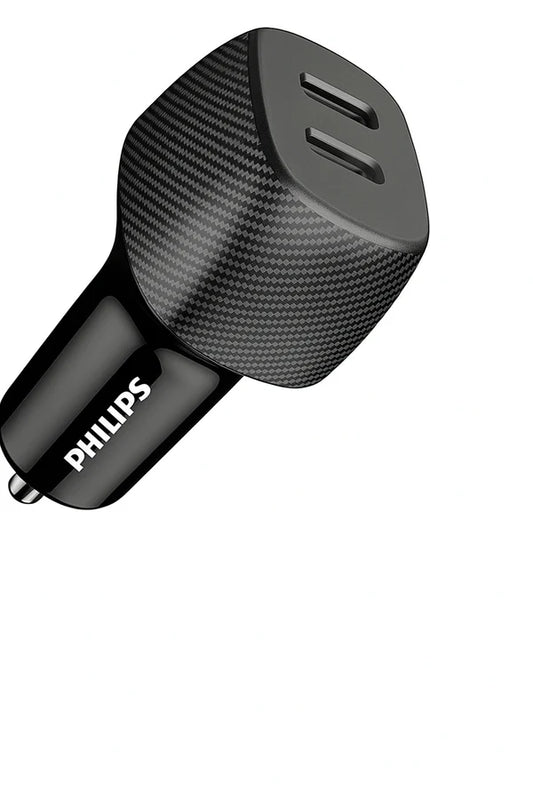 Philips 60W Dual USB-C Car Charger 20V Universal – No Cable