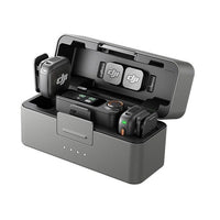ميكروفون DJI Mic 3 اللاسلكي (جهازان إرسال + جهاز استقبال + علبة شحن) مع تحكم تكيفي في مستوى الصوت