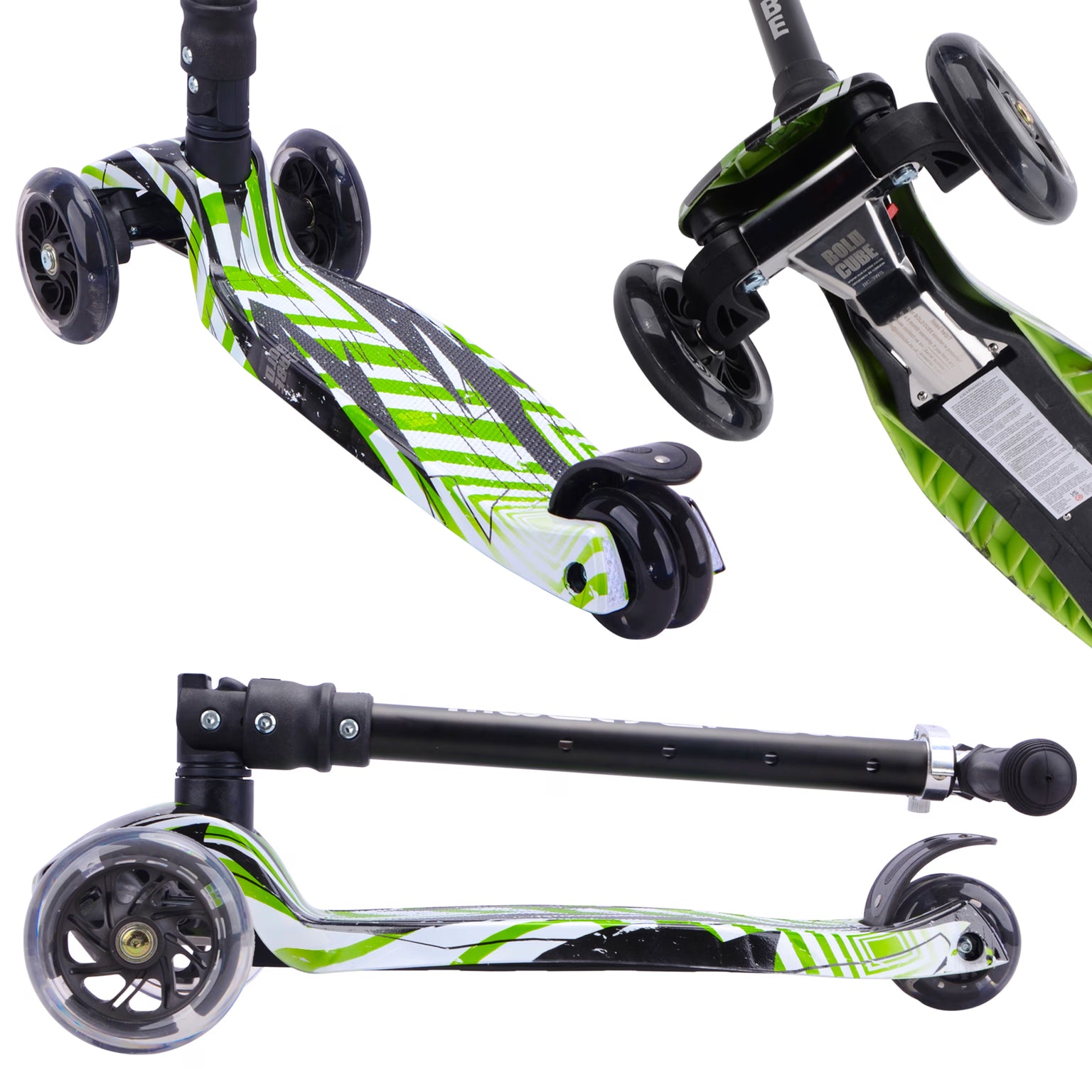 Boldcube Big 3-Wheel Scooter – Swift Green, Age 5-10 Boldcube Big 3-Wheel Scooter – Swift Green, Age 5-10