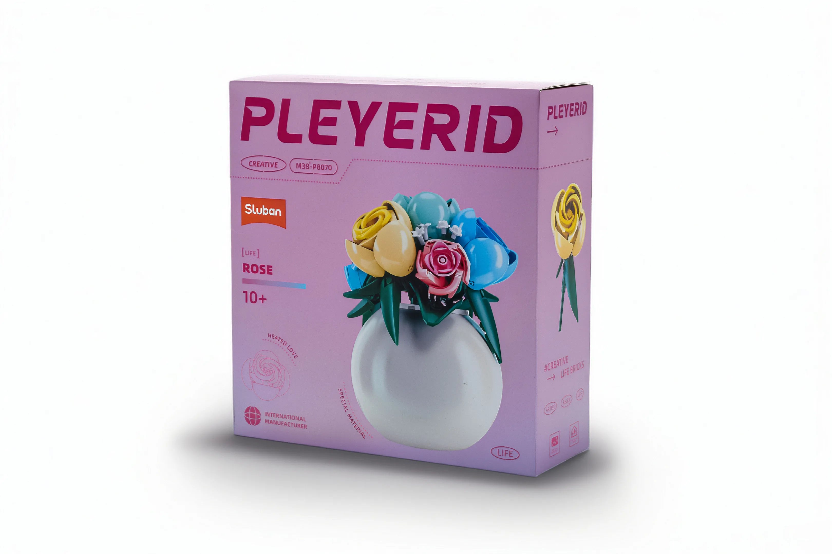 Sluban PLEYERID Roses Building Set - 313 Pieces Floral Decor