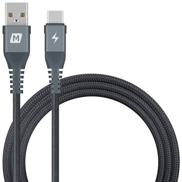 Momax Elite Link USB A to USB-C 5A Triple Braided Cable Support Quick Charge 1.2M - Black