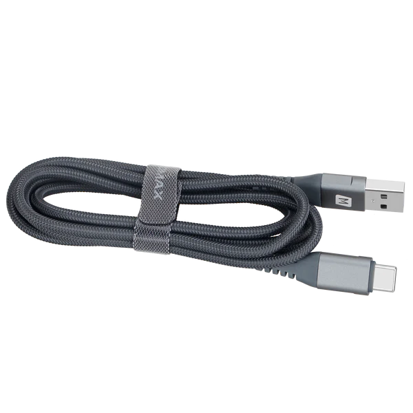 Momax Elite Link USB A to USB-C 5A Triple Braided Cable Support Quick Charge 1.2M - Black