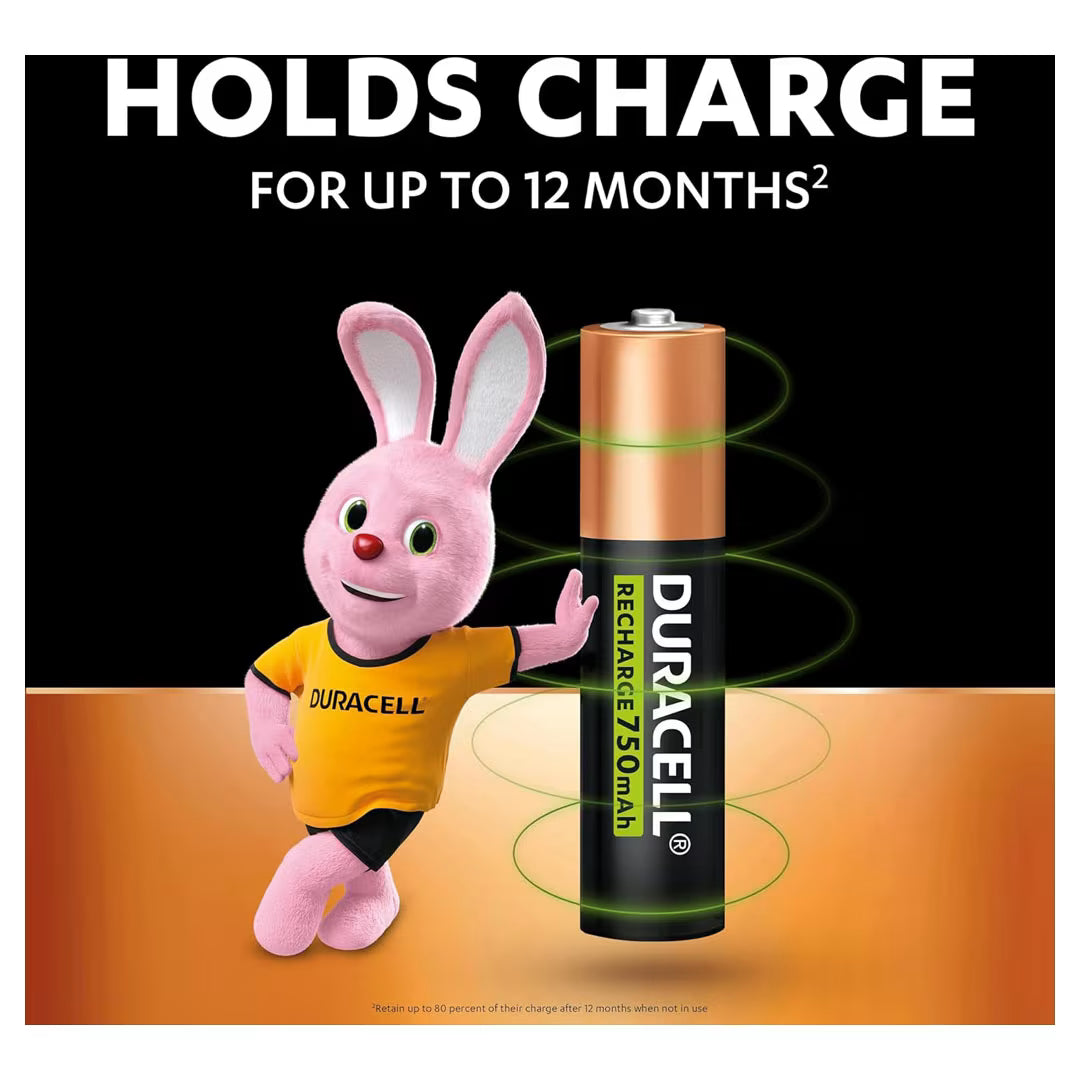 بطاريات Duracell AAA قابلة للشحن 750mAh عبوة 4 قطع