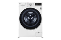 LG F4V5VYP0W 9kg Front Load Washing Machine – 1400 RPM, AI DD, Steam & ThinQ, White – View 1