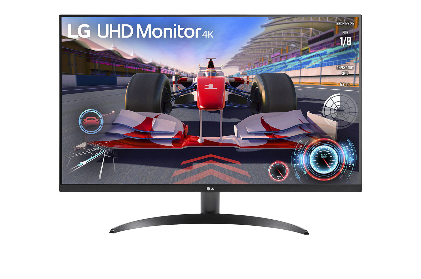 شاشة LG 32 بوصة UHD 4K HDR مع منفذ عرض HDMI وحامل قابل للتعديل