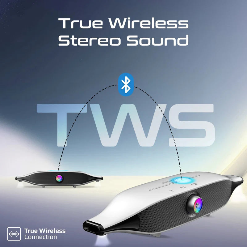 Promate Delta-X 20W BassBoost™ Quad Speaker Wireless RGB Soundbar