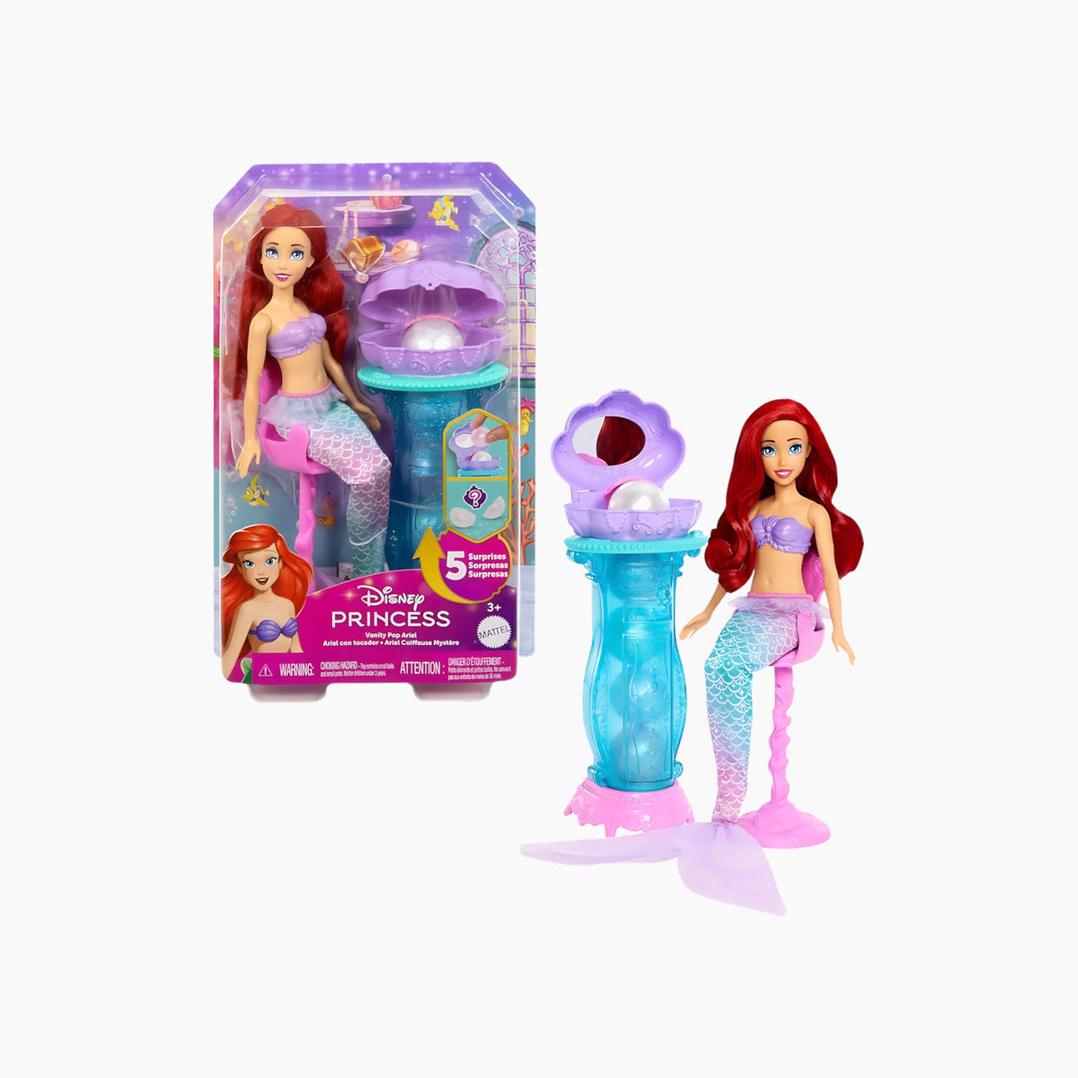 Disney Princess Fashion Doll Ariel Mermaid Surprise Feature Doll