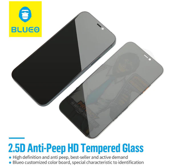 BLUEO Full Cover Anti-Peep Matte Glass AG &Anti-Peep - Black