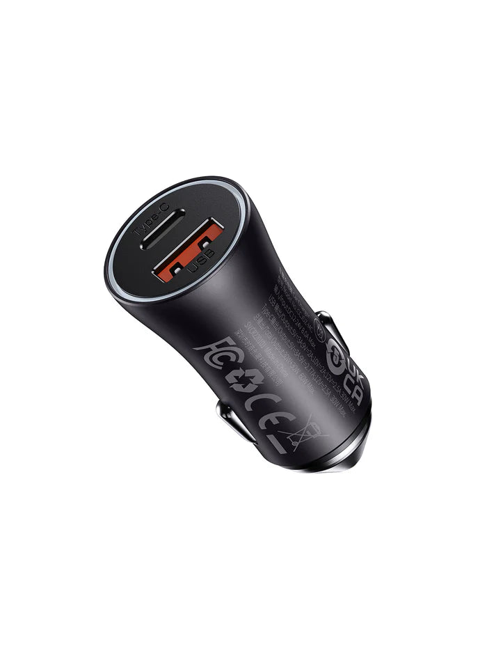 Baseus Golden Contactor Max 60W Fast Car Charger USB + USB-C Baseus Golden Contactor Max 60W Fast Car Charger USB + USB-C