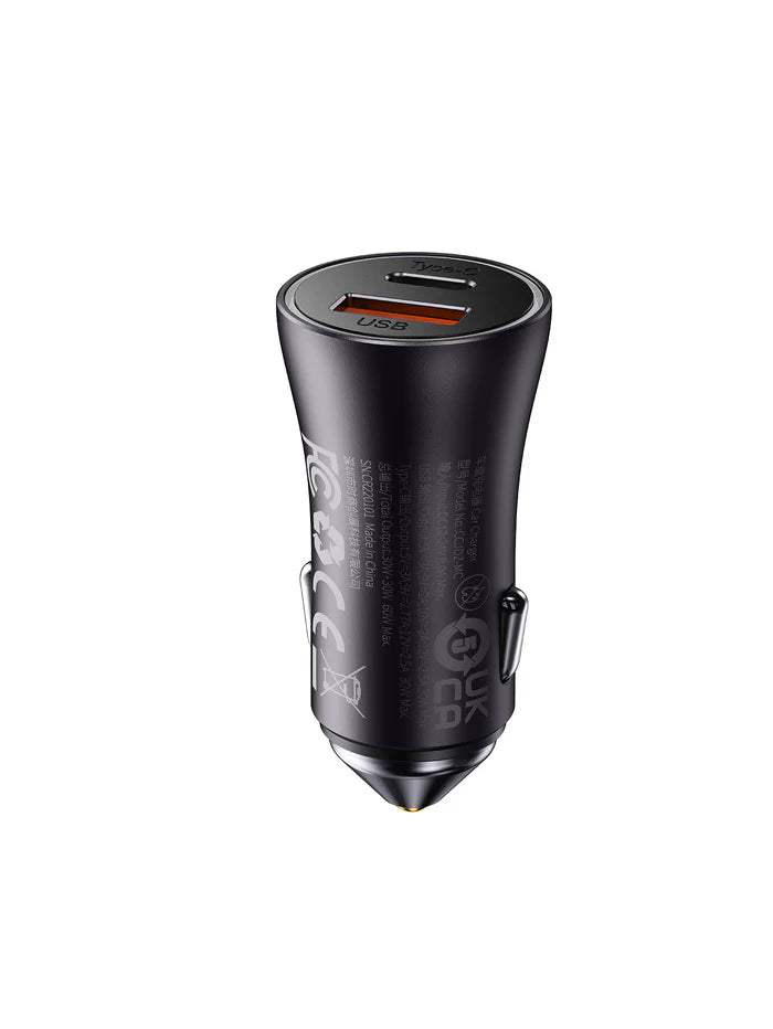 Baseus Golden Contactor Max 60W Fast Car Charger USB + USB-C Baseus Golden Contactor Max 60W Fast Car Charger USB + USB-C