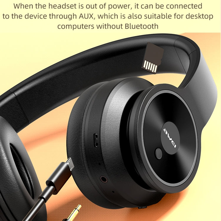 Awei Foldable Wireless Bluetooth Headphone - Black Awei Foldable Wireless Bluetooth Headphone - Black