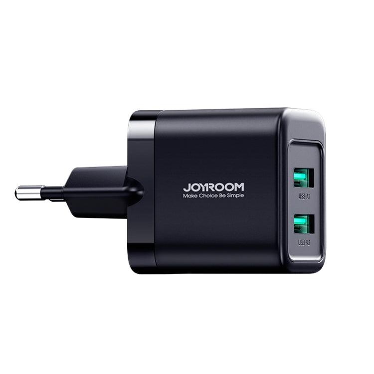 Joyroom 2.4A Dual Ports USB Charger EU Plug - Black Joyroom 2.4A Dual Ports USB Charger EU Plug - Black