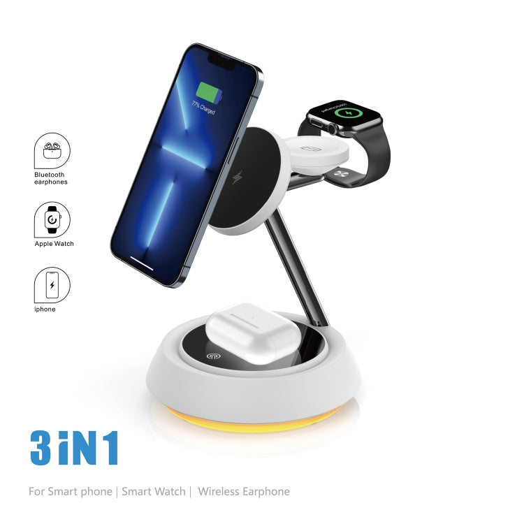WIWU Jazz Series 15W 3 in 1 Magnetic Desktop Wireless Charger WIWU Jazz Series 15W 3 in 1 Magnetic Desktop Wireless Charger