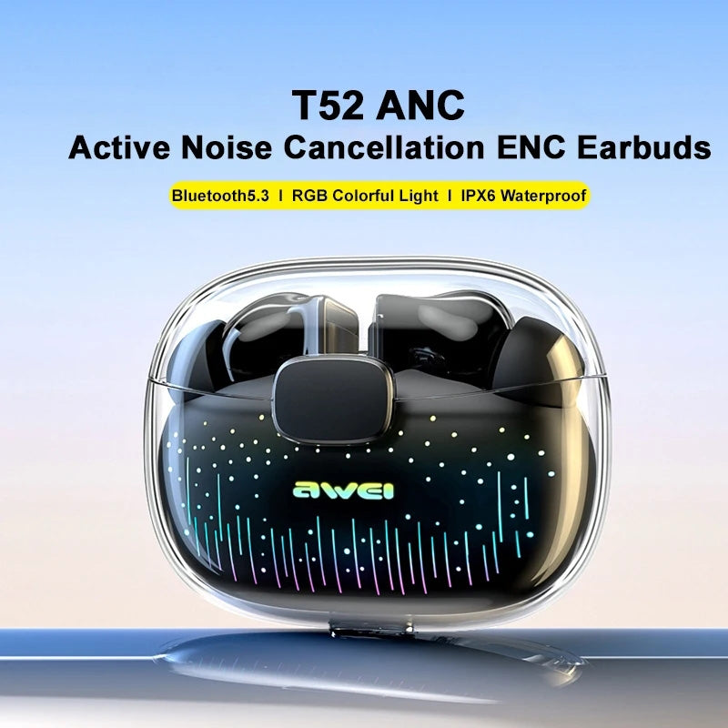 Awei ANC TWS Gaming Bluetooth Earbuds - Black