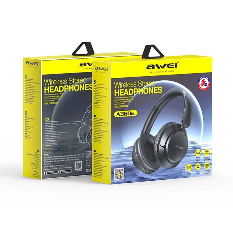 AWEI Foldable Wireless Bluetooth Gaming Headset - Black