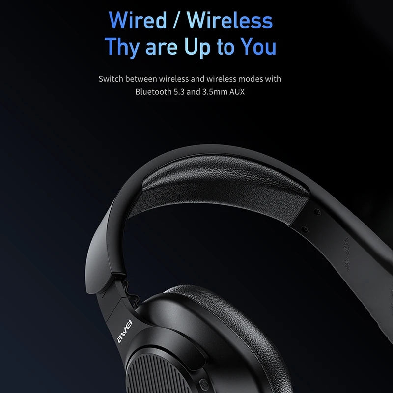 AWEI Pro Active Noise Reduction Wireless Headset - Black