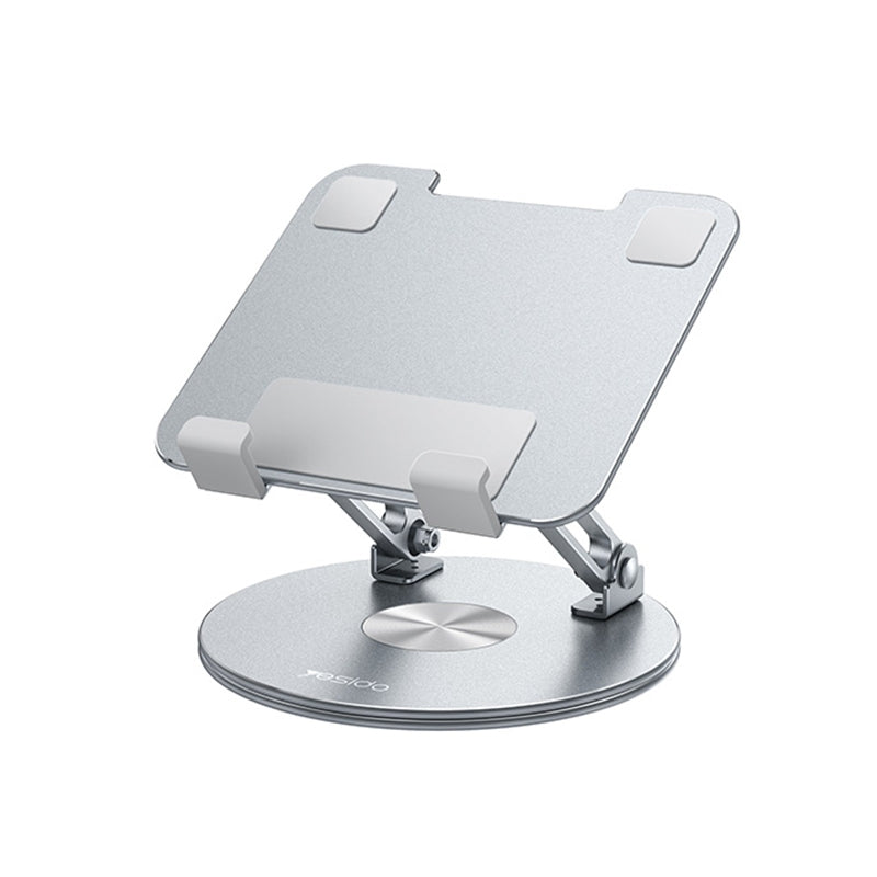 Yesido 360 Rotating Foldable Laptop & Tablet Desk Stand - Silver Yesido 360 Rotating Foldable Laptop & Tablet Desk Stand - Silver