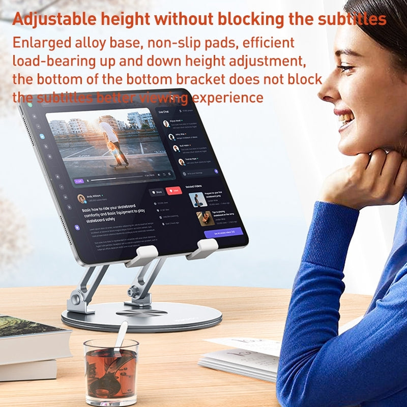 Yesido 360 Rotating Foldable Laptop & Tablet Desk Stand - Silver Yesido 360 Rotating Foldable Laptop & Tablet Desk Stand - Silver