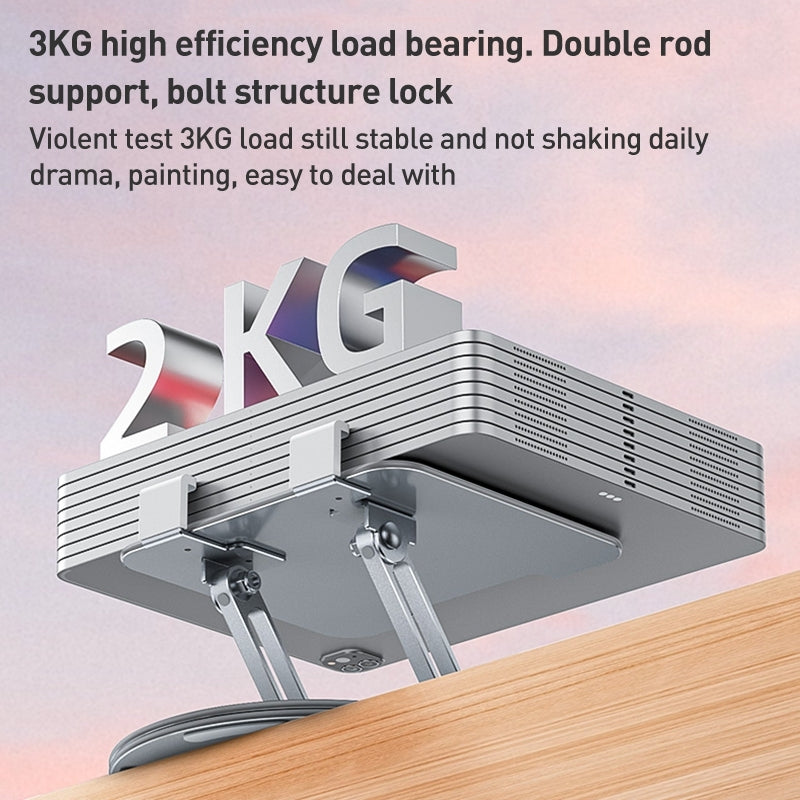 Yesido 360 Rotating Foldable Laptop & Tablet Desk Stand - Silver Yesido 360 Rotating Foldable Laptop & Tablet Desk Stand - Silver