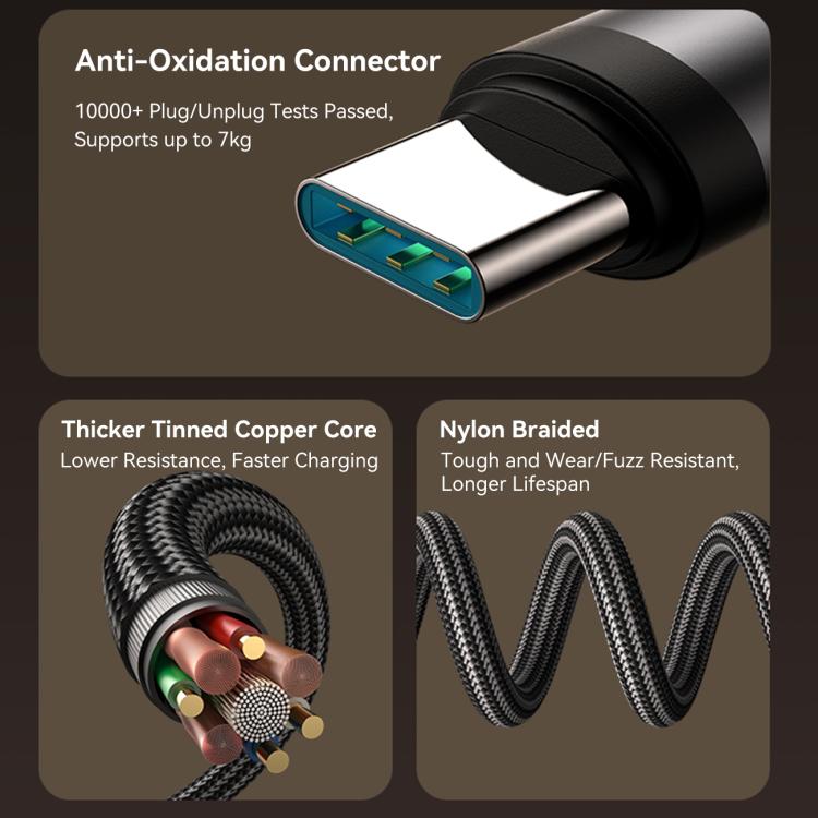 JOYROOM 60W 90° Type-C Cable, 1.2m – Fast Charging (Black)