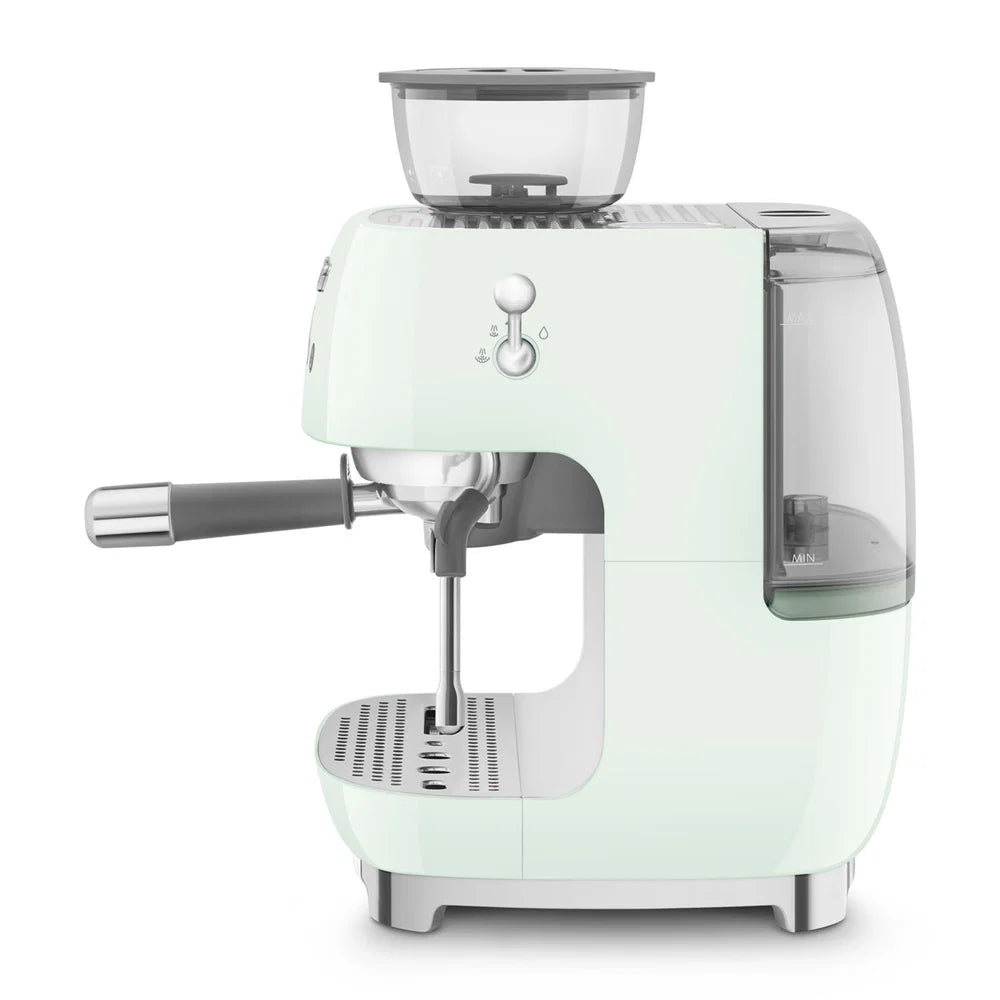 Smeg Manual Espresso Coffee Machine with Grinder 50's Style – Pastel Green | EGF03PG
