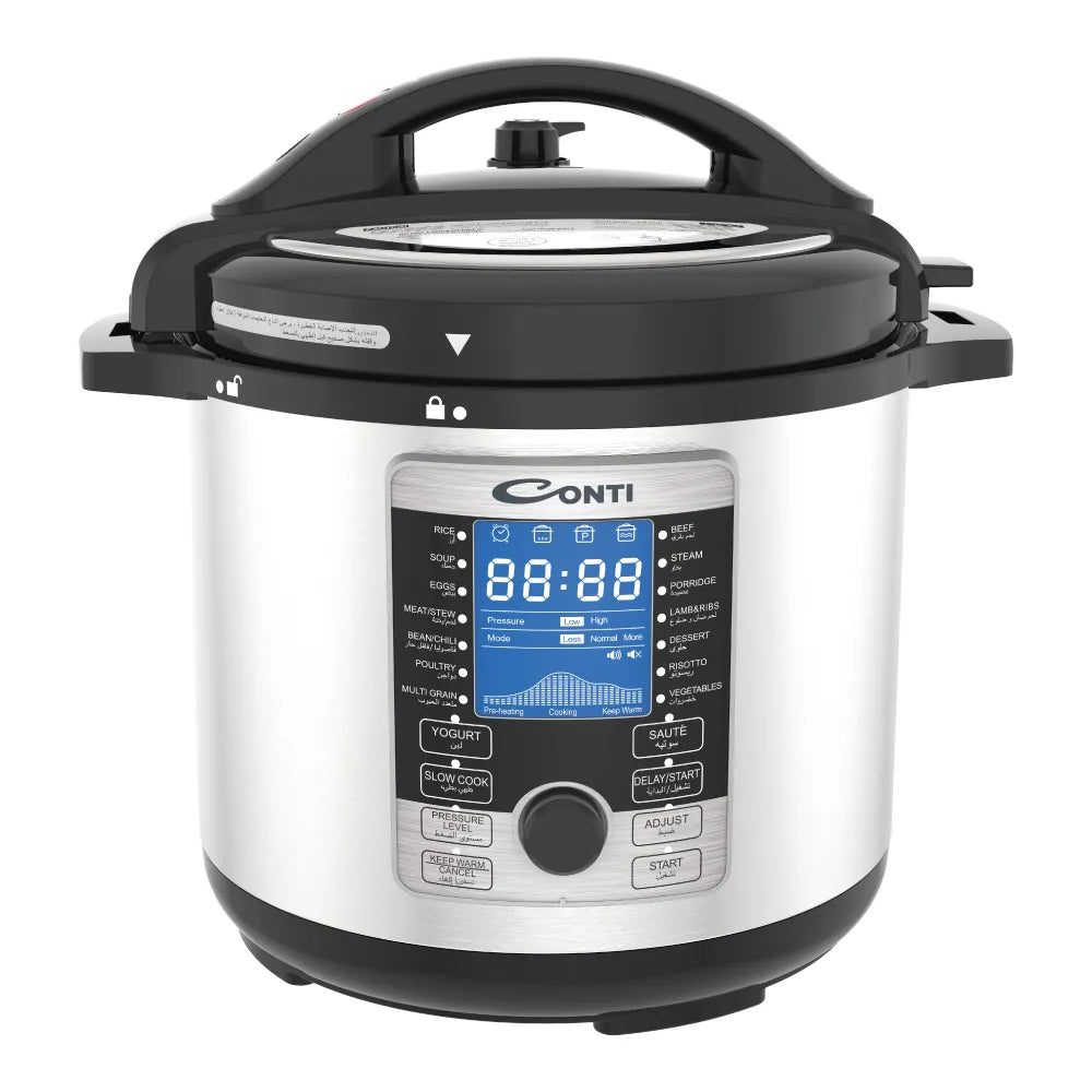 CONTI Pressure Cooker 8L - 15 Programs Stainless Steel CONTI Pressure Cooker 8L - 15 Programs Stainless Steel