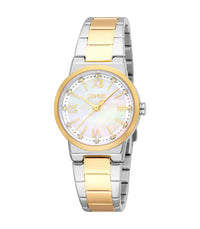 ESPRIT ES1L560M0045 SILVER AND ROSE GOLD STEEL BAND WHITE DIAL FOR WOMEN