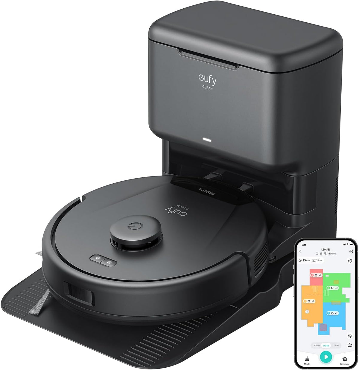 Eufy L60 Hybrid Robot Vacuum with Self Empty Station - Black