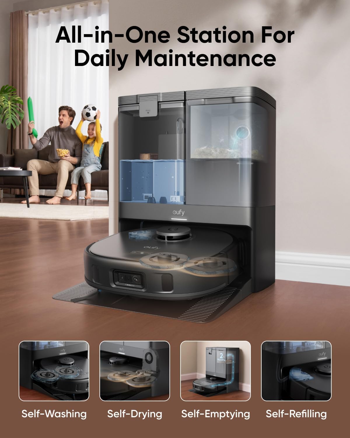 Eufy X10 Pro Omni Robot Vacuum & Mop 8,000 Pa Smart Cleaning 