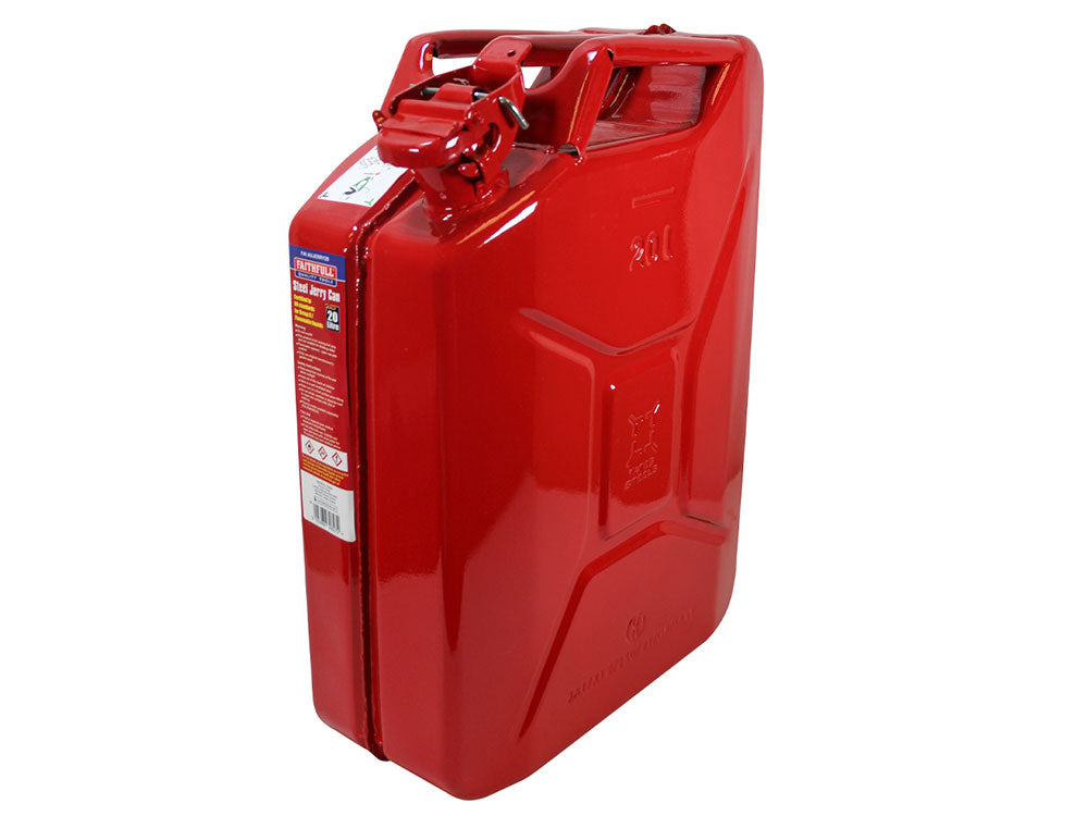 Jadever Heavy Duty 20L Metal Jerry Can Stainless Steel - Red