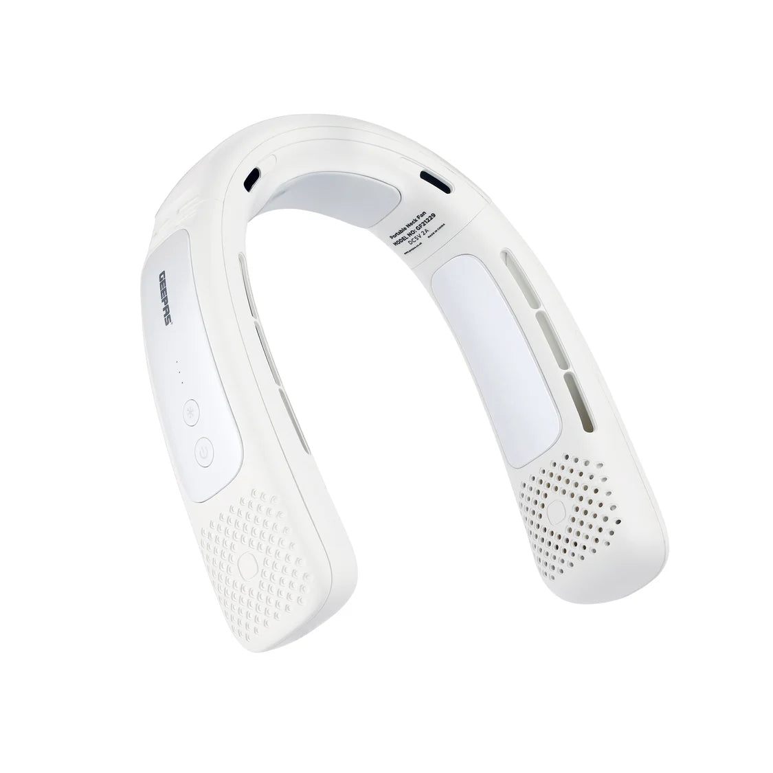Geepas Rechargeable Cool Collar Neck Fan, 3 Speeds, 12H Runtime, White GF21229