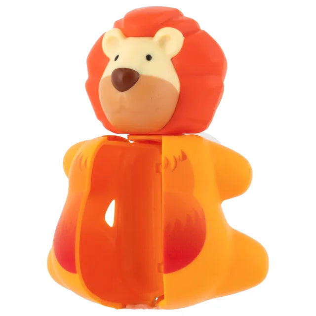 Flipper - Fun Animal Toothbrush With Holder for Kids - Lion (Colour May Vary)