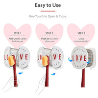 Flipper - 2-in-1 Toothbrush With Cover for Couple - Blue & Red