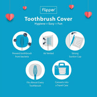 فرشاة أسنان Flipper 2 في 1 مع غطاء | مزدوجة للزوجين