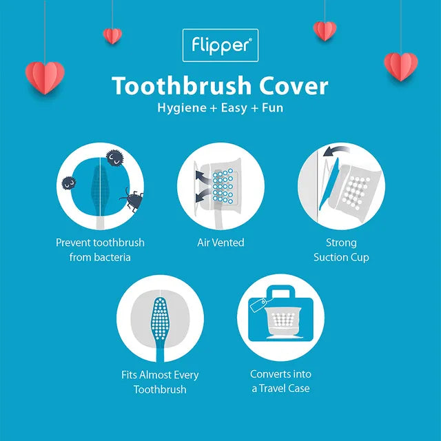 فرشاة أسنان Flipper 2 في 1 مع غطاء | مزدوجة للزوجين