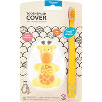 Flipper - Fun Animal Toothbrush With Holder for Kids - Giraffe (Colour May Vary)