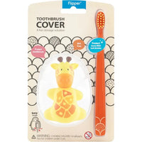 Flipper - Fun Animal Toothbrush With Holder for Kids - Giraffe (Colour May Vary)