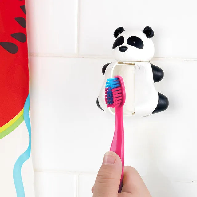 Flipper - Fun Animal Toothbrush With Holder for Kids - Panda (Colour May Vary)