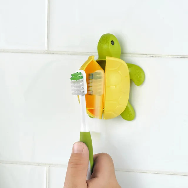 فرشاة أسنان Flipper للأطفال مع حامل - تصميم سلحفاة