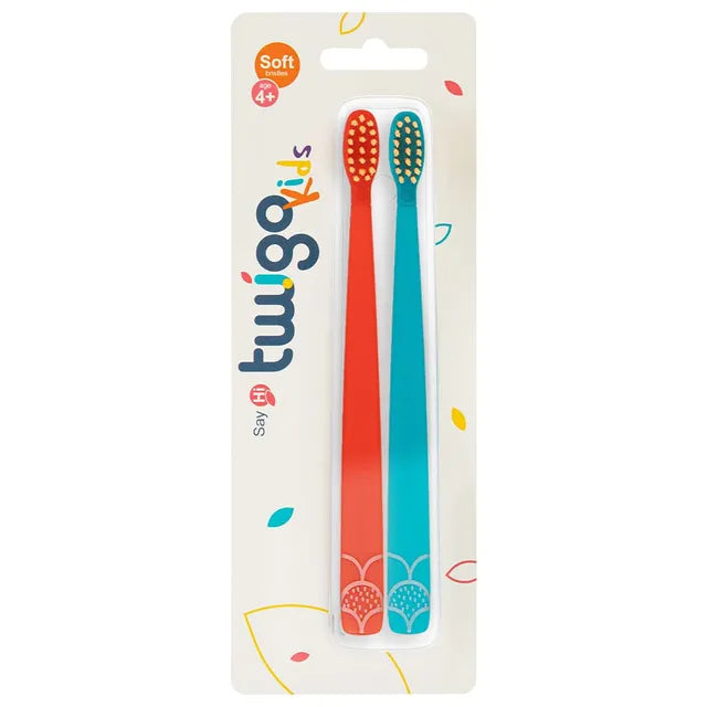 فرشاة أسنان Flipper Twigo للأطفال 2 في 1 | برتقالي/أزرق