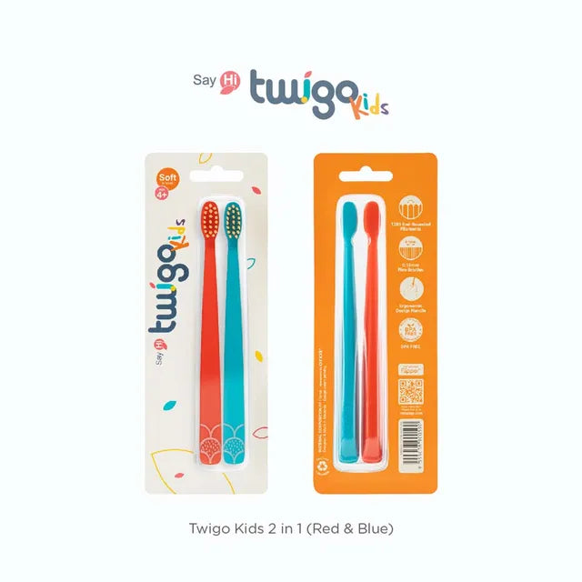 فرشاة أسنان Flipper Twigo للأطفال 2 في 1 | برتقالي/أزرق