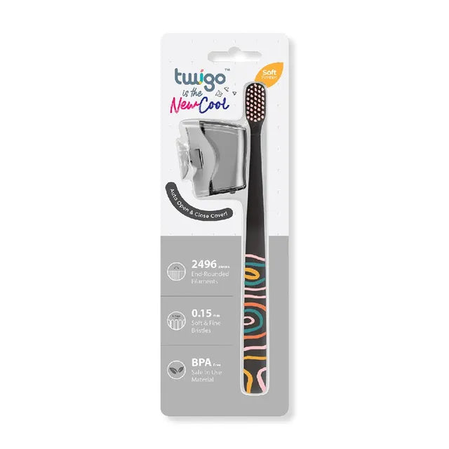 فرشاة أسنان Flipper Twigo مع غطاء | لون سموك