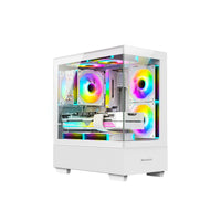 صندوق ألعاب Huntkey G35 - تصميم أبيض أنيق، أداء قوي