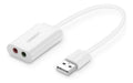 UGREEN 30143 USB 2.0 External 3.5mm Sound Card Adapter - White